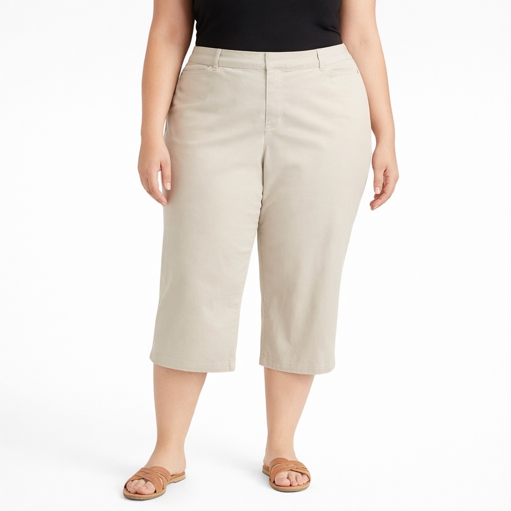 Dockers Collection Beige Stretch Capri Pants Women’s Plus 20W